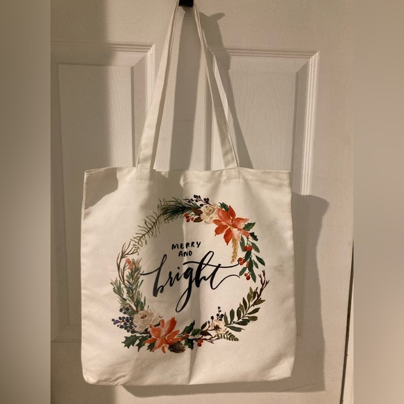 Merry and Bright reusable tote bag - Picture 1 of 7